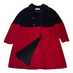 CAROL HORN Vintage 90s WOOL Luxury Designer Pea Coat Trench Womens 10